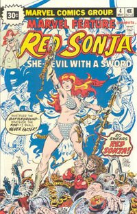 Red Sonja on Marvel Feature #4. Cover by Frank Thorne